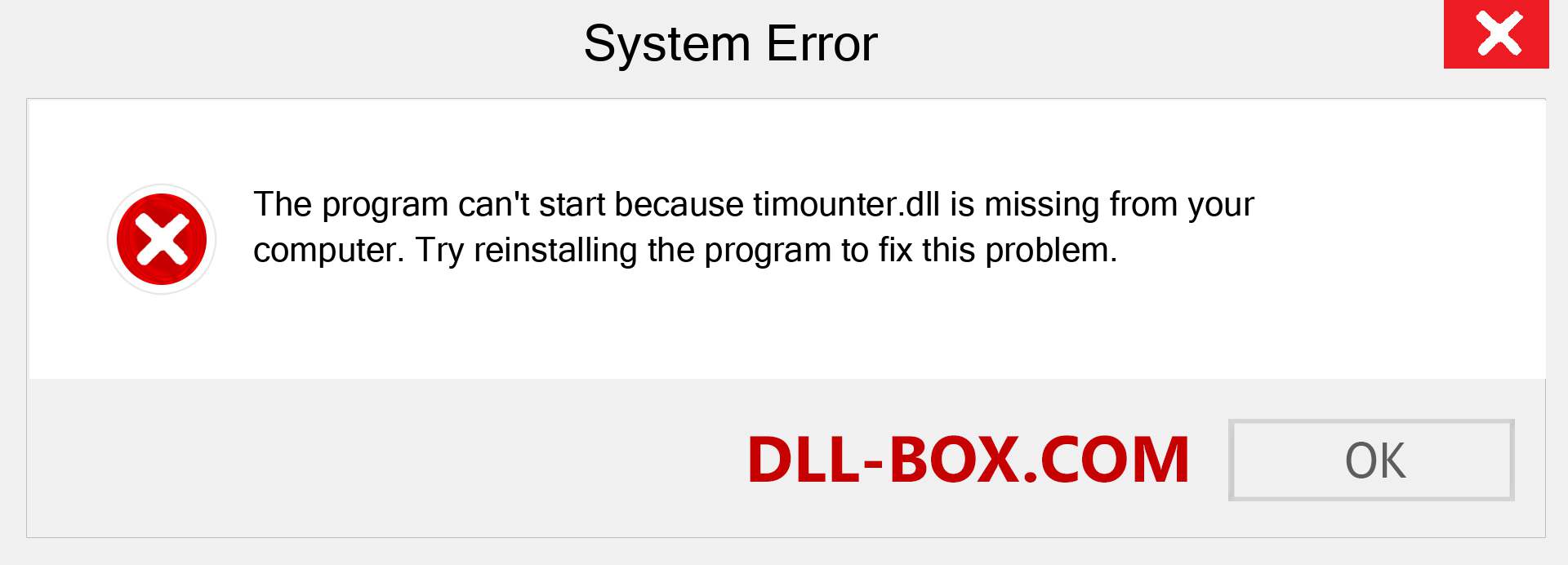  timounter.dll file is missing?. Download for Windows 7, 8, 10 - Fix  timounter dll Missing Error on Windows, photos, images